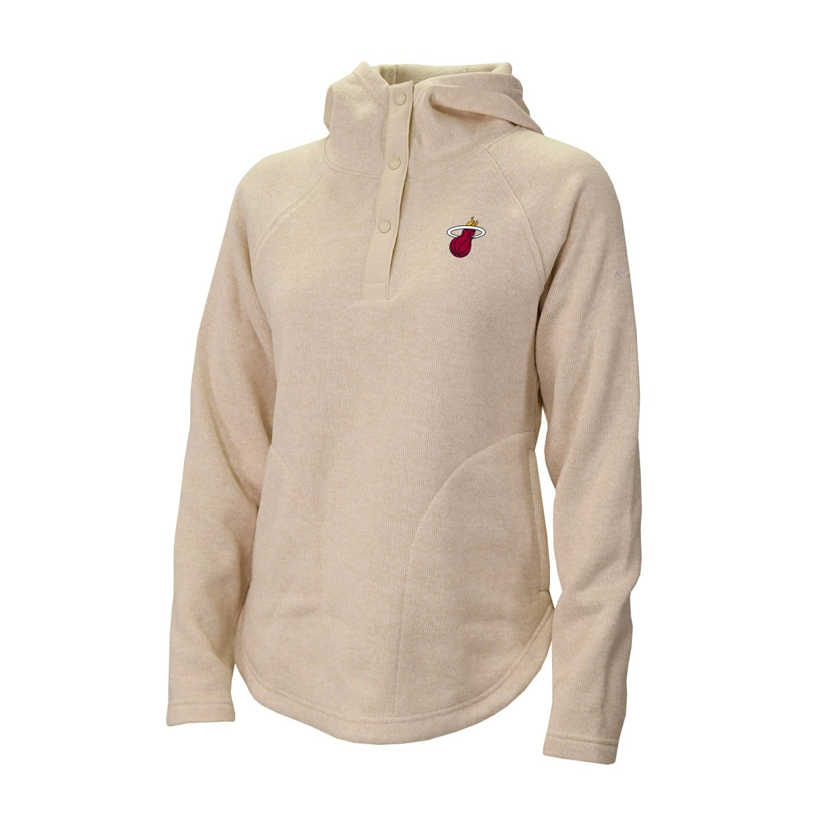Miami Heat Women's Sweater Weather Quarter-Snap Hoodie Cream - NBA