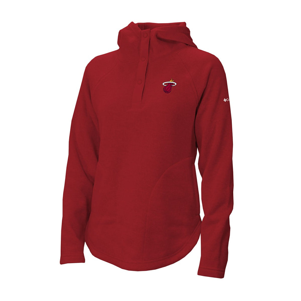 Miami Heat Women's Sweater Weather Quarter-Snap Hoodie Red - NBA