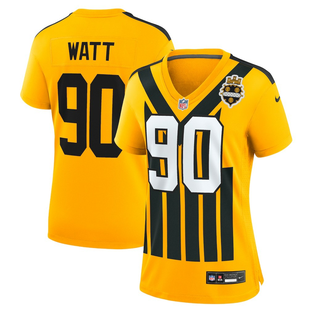 T.J. Watt Pittsburgh Steelers Women's Alternate 1933 Throwback Game Jersey Gold | Nike for Sale