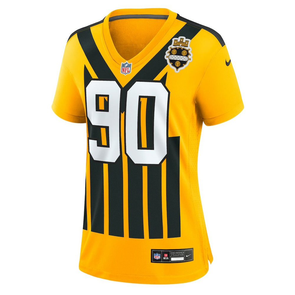 T.J. Watt Pittsburgh Steelers Women's Alternate 1933 Throwback Game Jersey Gold | Nike for Sale