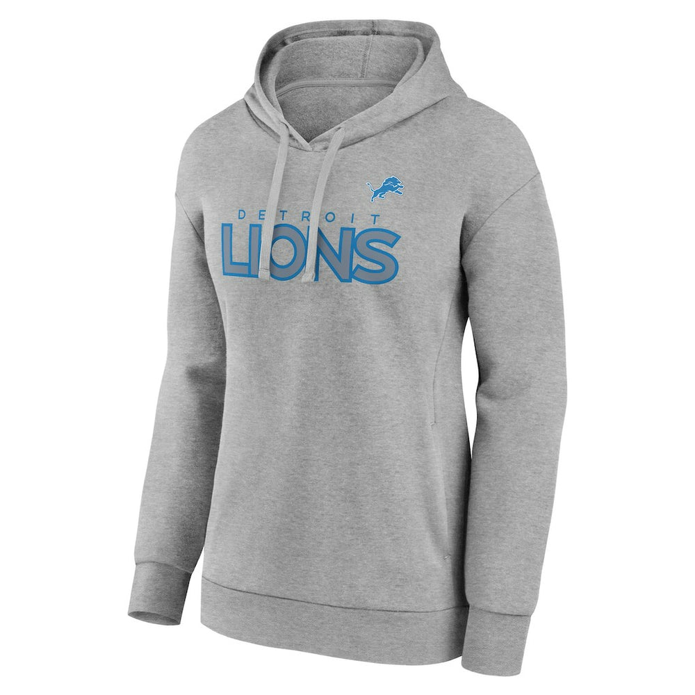 Detroit Lions Women's Check List Pullover Hoodie Gray | NFL
