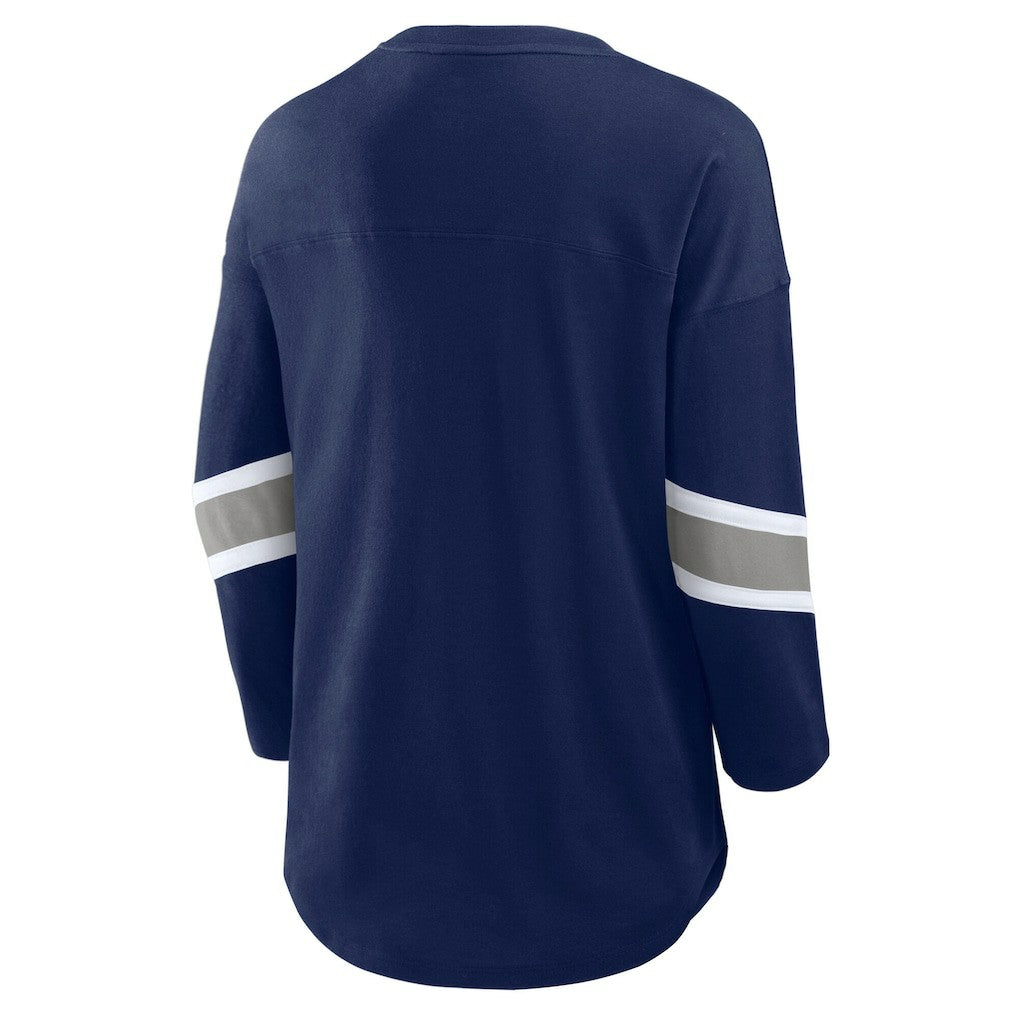 Dallas Cowboys Women's Redzone Bling 3/4-Sleeve T-Shirt Navy | Fanatics