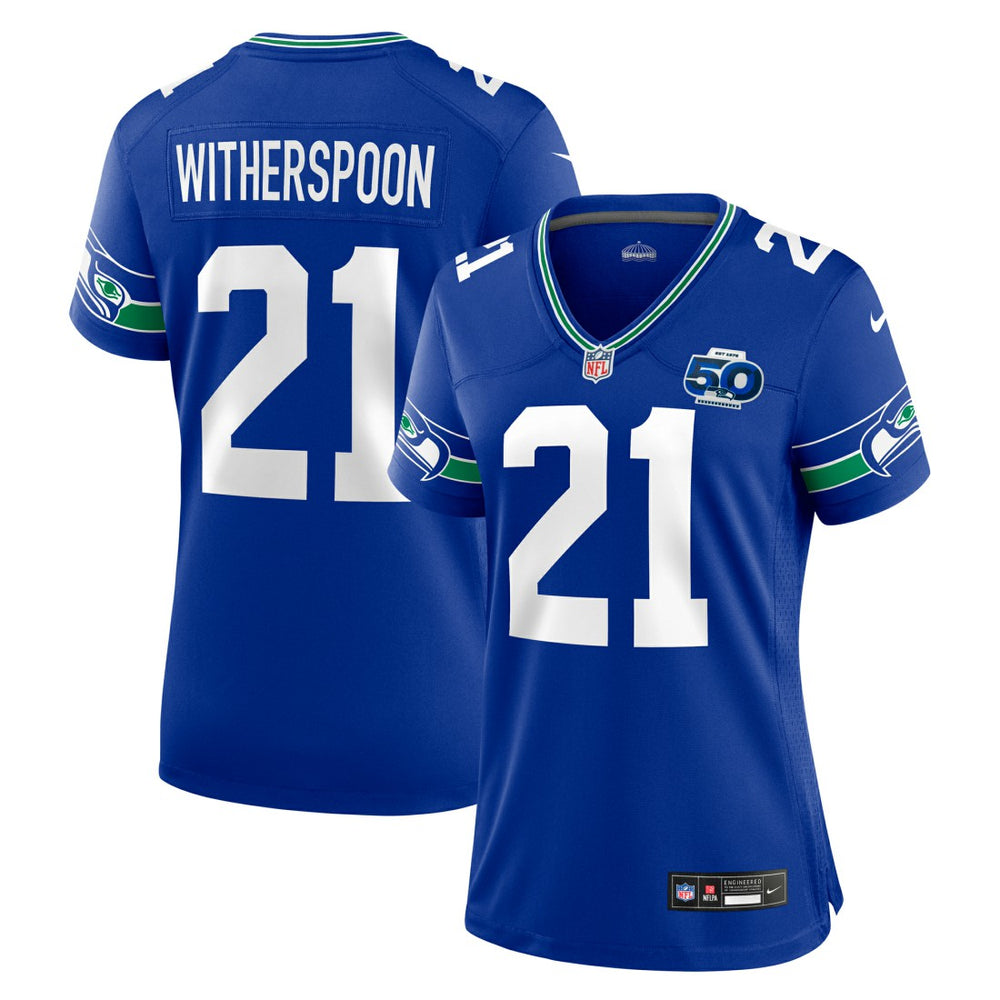 Devon Witherspoon Seattle Seahawks Women's Alternate 50th Season Game Jersey Royal | Nike for Sale