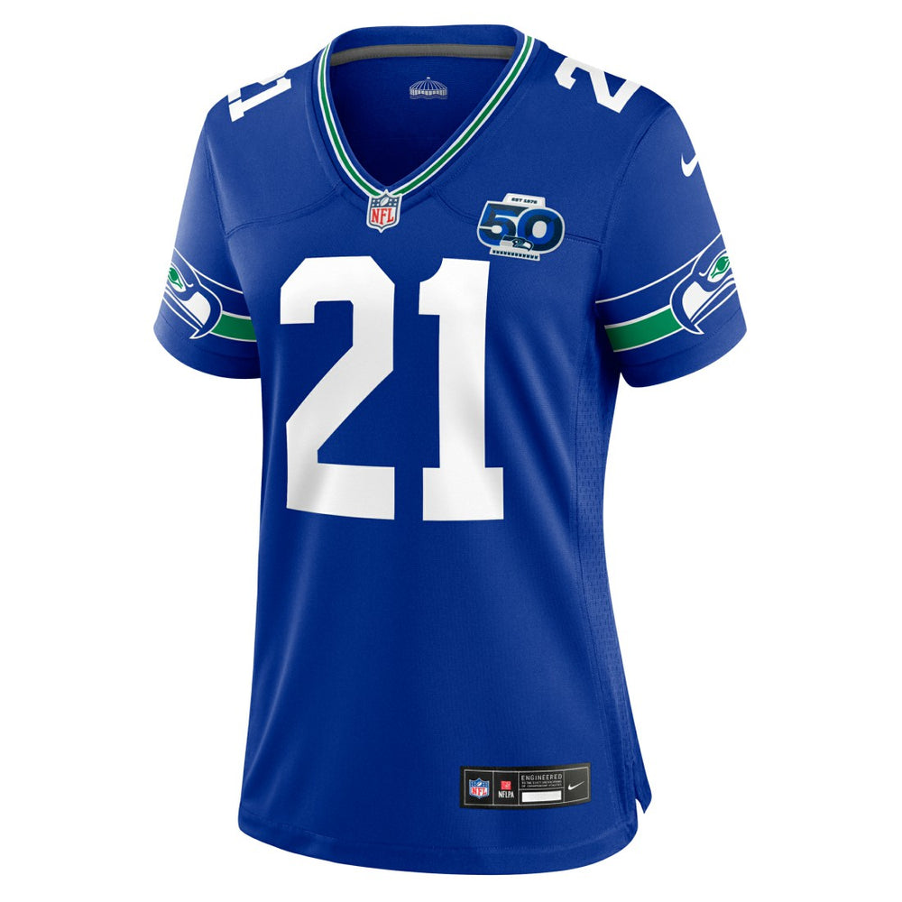 Devon Witherspoon Seattle Seahawks Women's Alternate 50th Season Game Jersey Royal | Nike for Sale