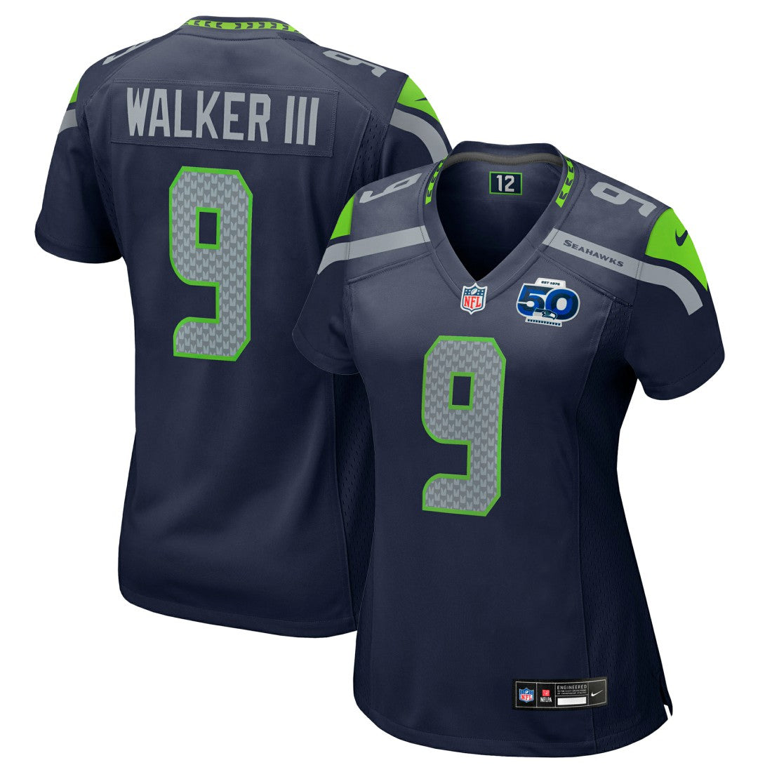 Kenneth Walker III Seattle Seahawks Women's 50th Season Game Jersey College Navy | Nike for Sale