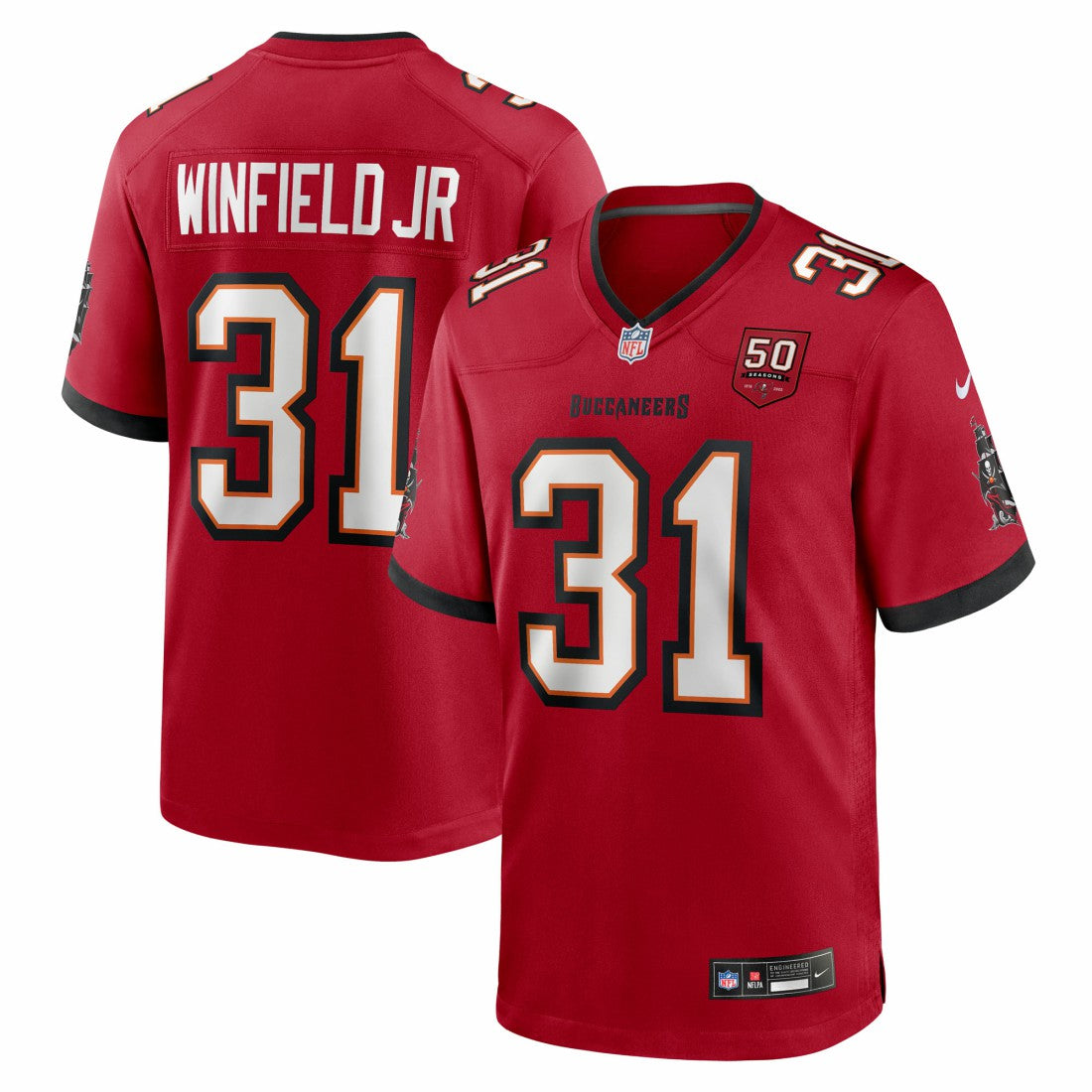 Antoine Winfield Jr. Tampa Bay Buccaneers 50th Season Team Game Jersey Red | Nike for Sale