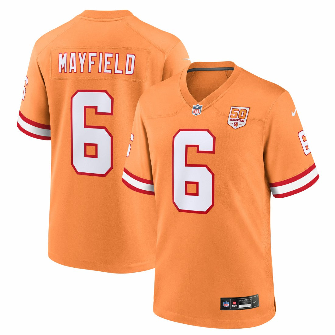 Baker Mayfield Tampa Bay Buccaneers 50th Season Game Jersey Creamsicle | Nike for Sale
