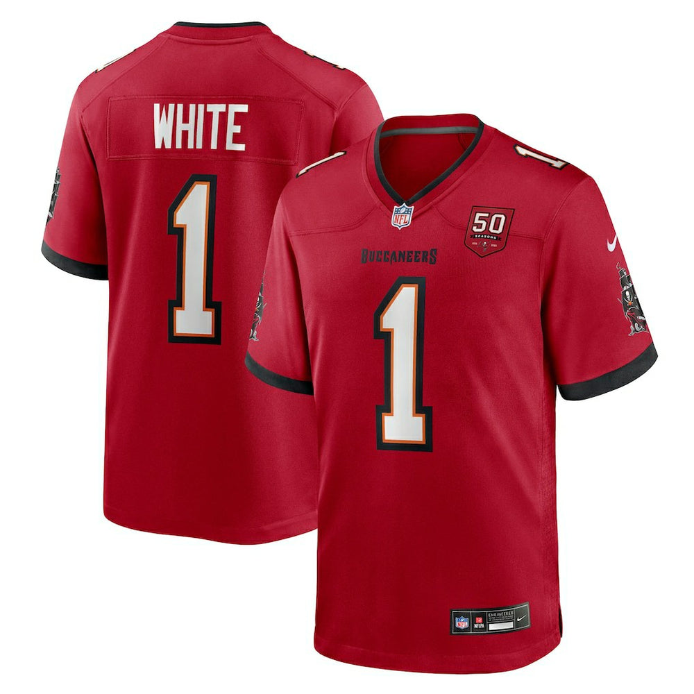 Rachaad White Tampa Bay Buccaneers 50th Anniversary Team Game Jersey Red | Nike for Sale