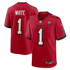 Rachaad White Tampa Bay Buccaneers 50th Anniversary Team Game Jersey Red | Nike for Sale
