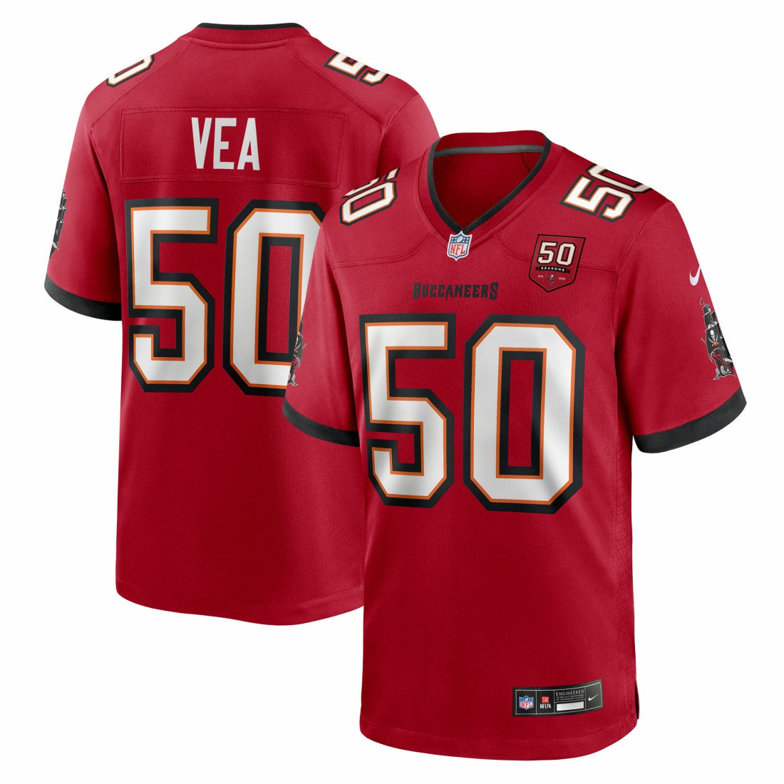 Vita Vea Tampa Bay Buccaneers 50th Season Team Game Jersey Red | Nike for Sale