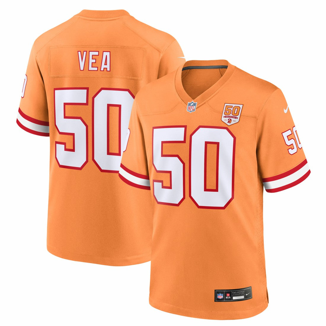 Vita Vea Tampa Bay Buccaneers 50th Season Game Jersey Creamsicle | Nike for Sale