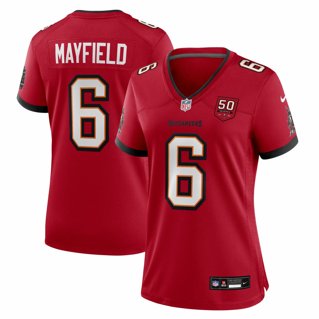 Baker Mayfield Tampa Bay Buccaneers Women's 50th Season Team Game Jersey Red | Nike for Sale