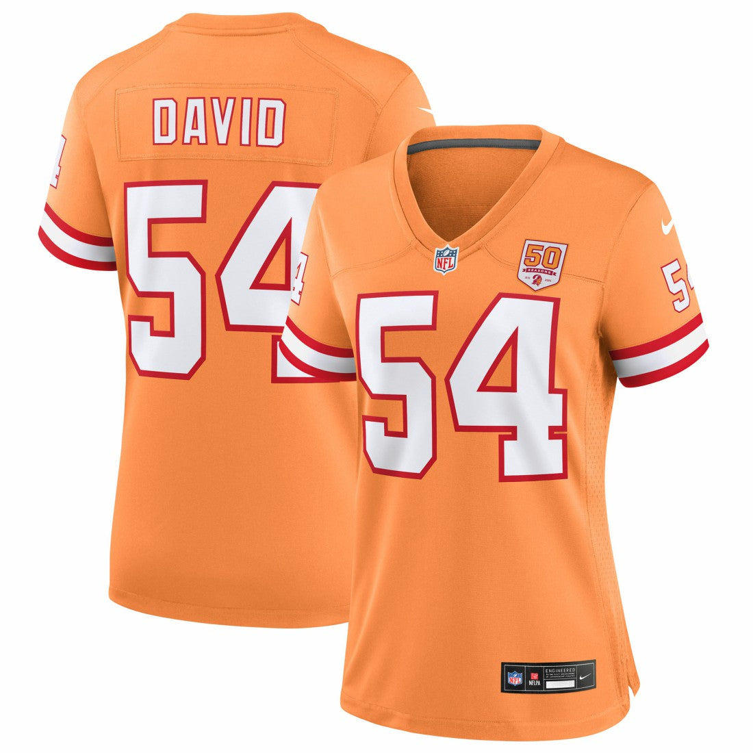 Lavonte David Tampa Bay Buccaneers Women's 50th Season Game Jersey Creamsicle | Nike for Sale