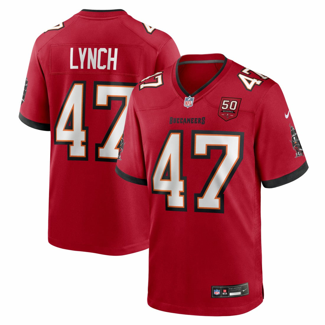 John Lynch Tampa Bay Buccaneers 50th Anniversary Team Game Jersey Red | Nike for Sale