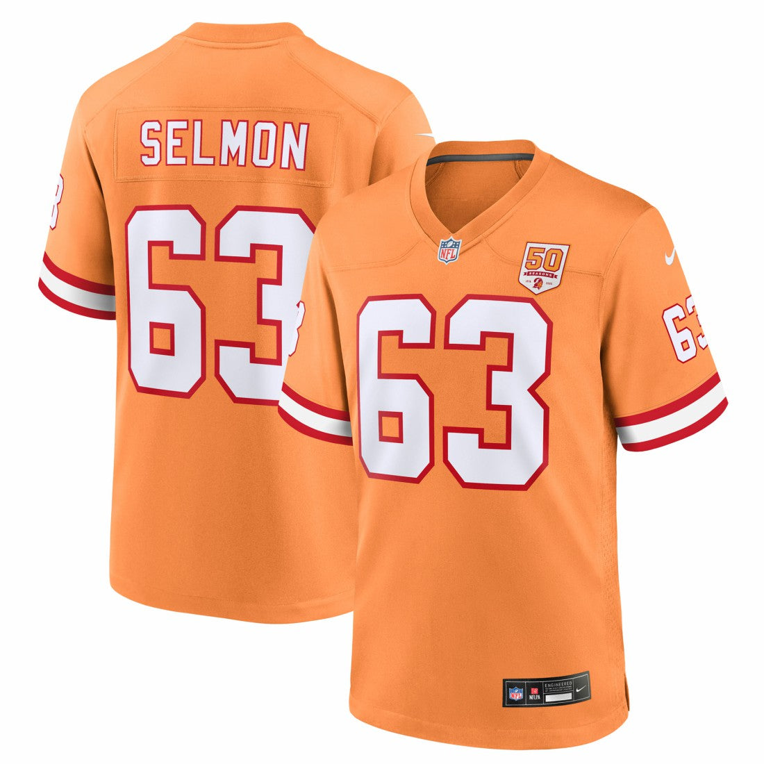 Lee Roy Selmon Tampa Bay Buccaneers 50th Season Game Jersey Creamsicle | Nike for Sale