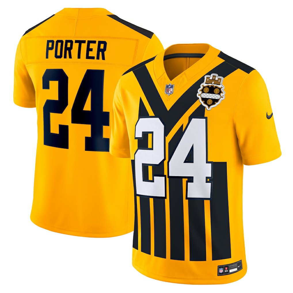 Joey Porter Jr. Pittsburgh Steelers Alternate 1933 Throwback Vapor F.U.S.E. Limited Jersey Gold | Nike for Sale