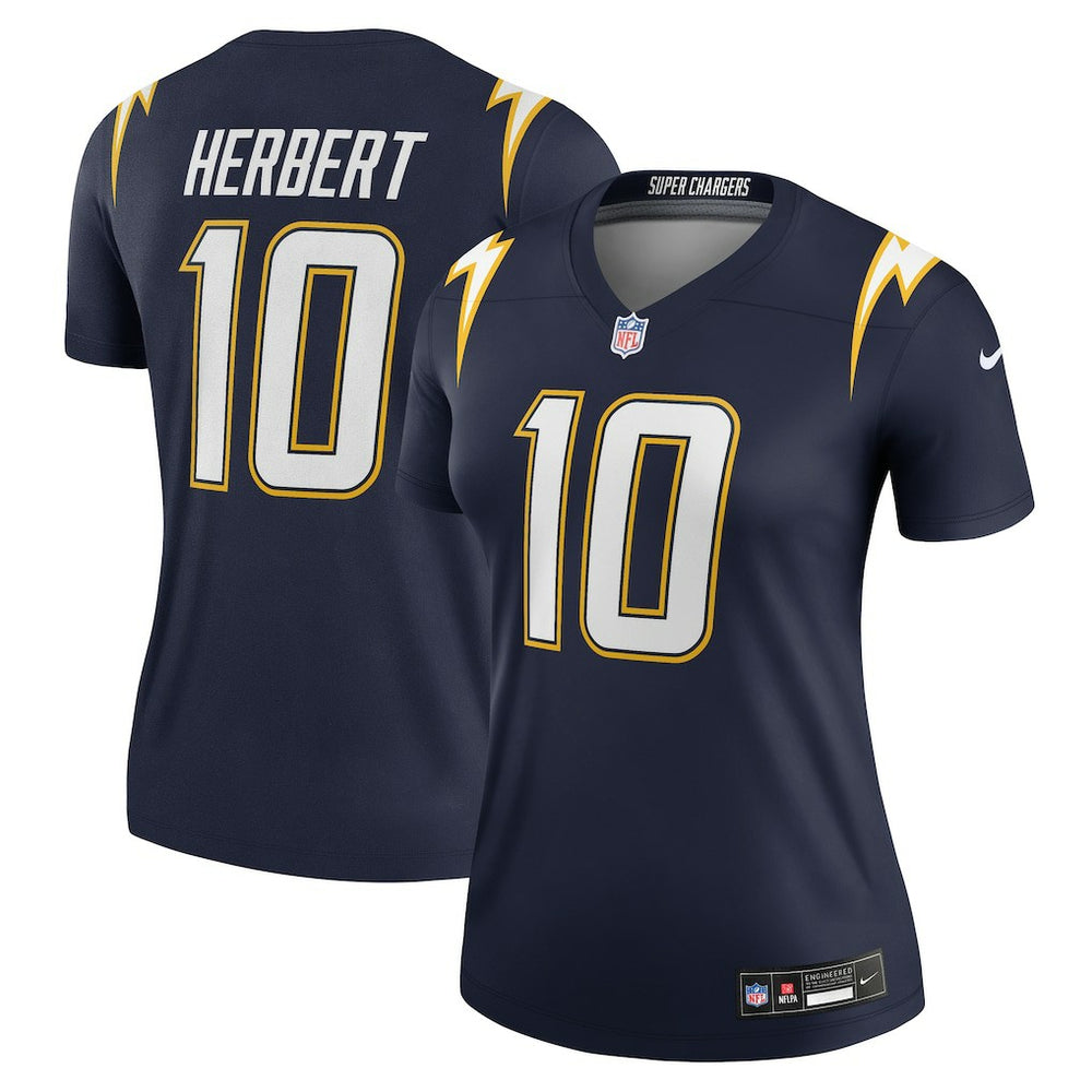 Justin Herbert Los Angeles Chargers Women's Alternate Super Chargers Legend Player Performance Top Navy | Nike for Sale