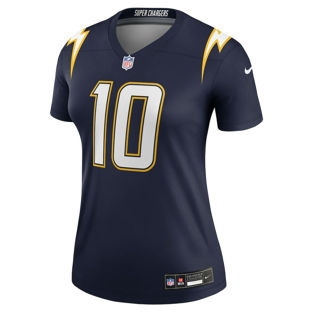 Justin Herbert Los Angeles Chargers Women's Alternate Super Chargers Legend Player Performance Top Navy | Nike for Sale