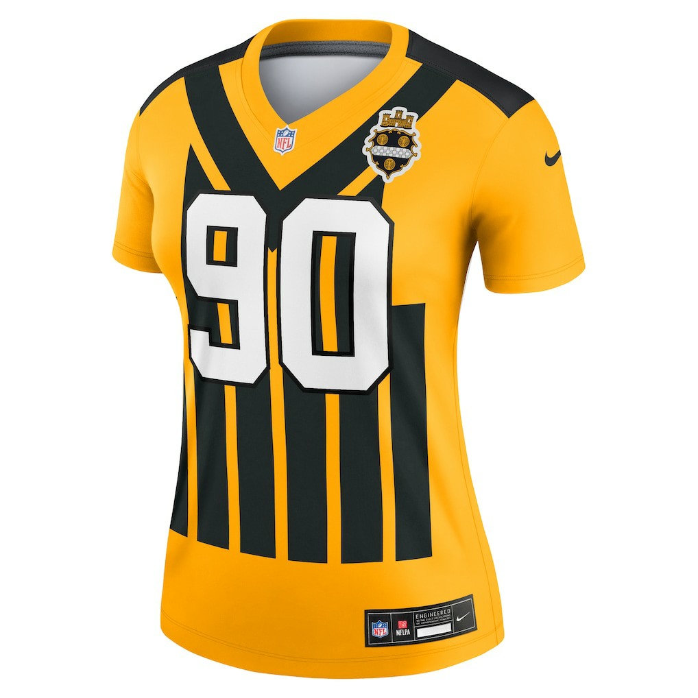 T.J. Watt Pittsburgh Steelers Women's Alternate 1933 Throwback Legend Player Performance Top Gold | Nike for Sale