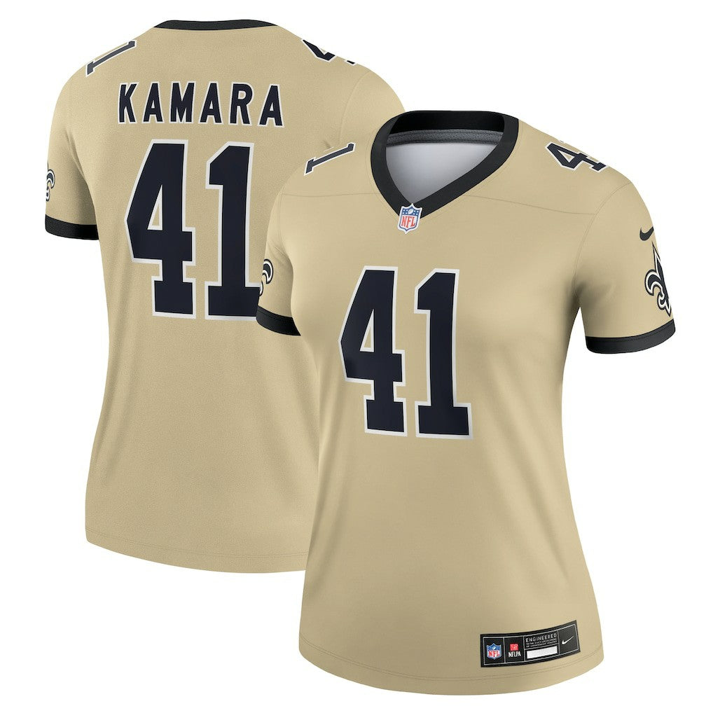 Alvin Kamara New Orleans Saints Women's Gameday Golds Alternate Legend Player Performance Top Gold | Nike for Sale