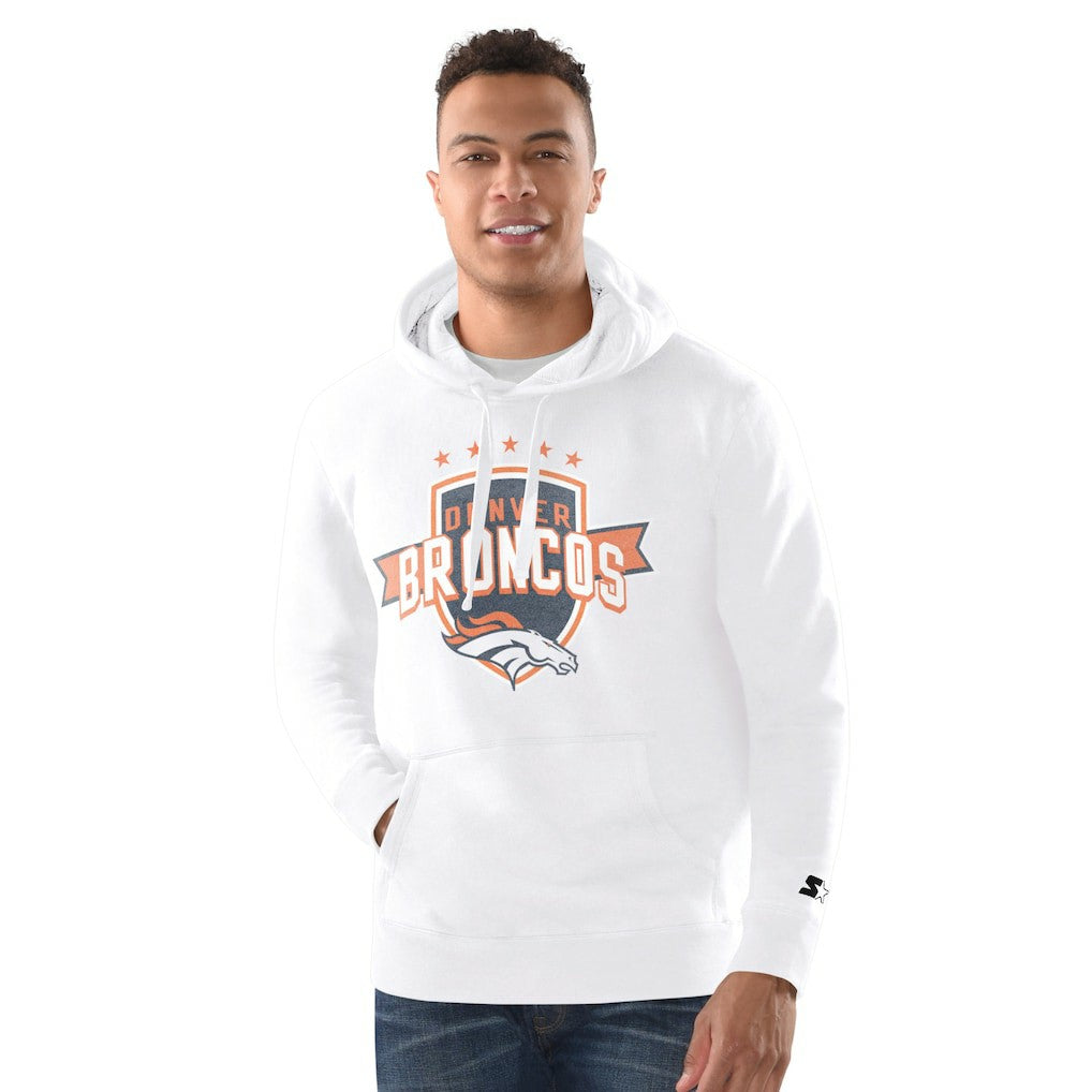 Denver Broncos Starter Vintage Pullover Hoodie White | NFL