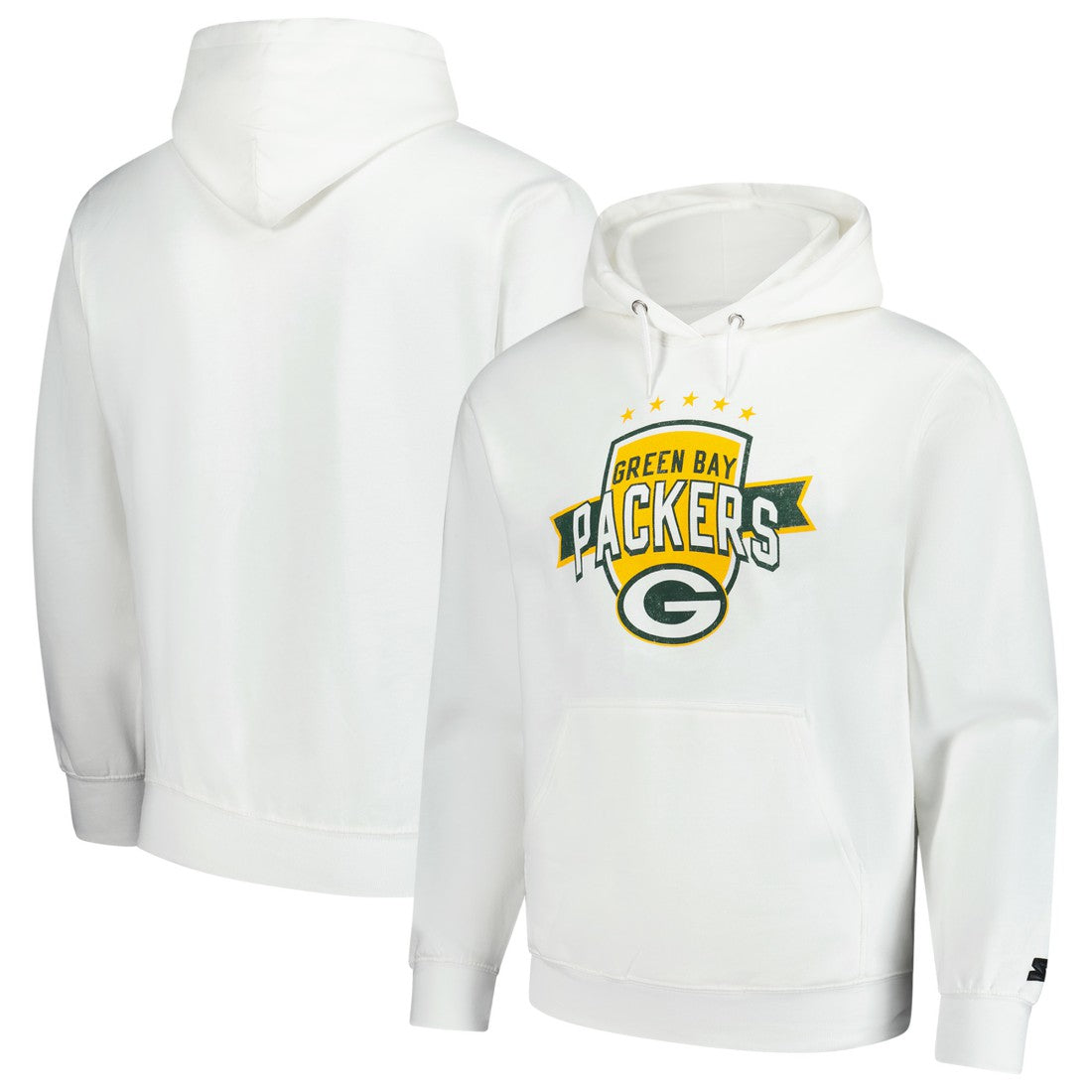 Green Bay Packers Starter Vintage Pullover Hoodie White | NFL