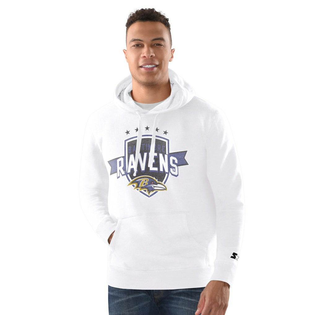 Baltimore Ravens Starter Vintage Pullover Hoodie White | NFL