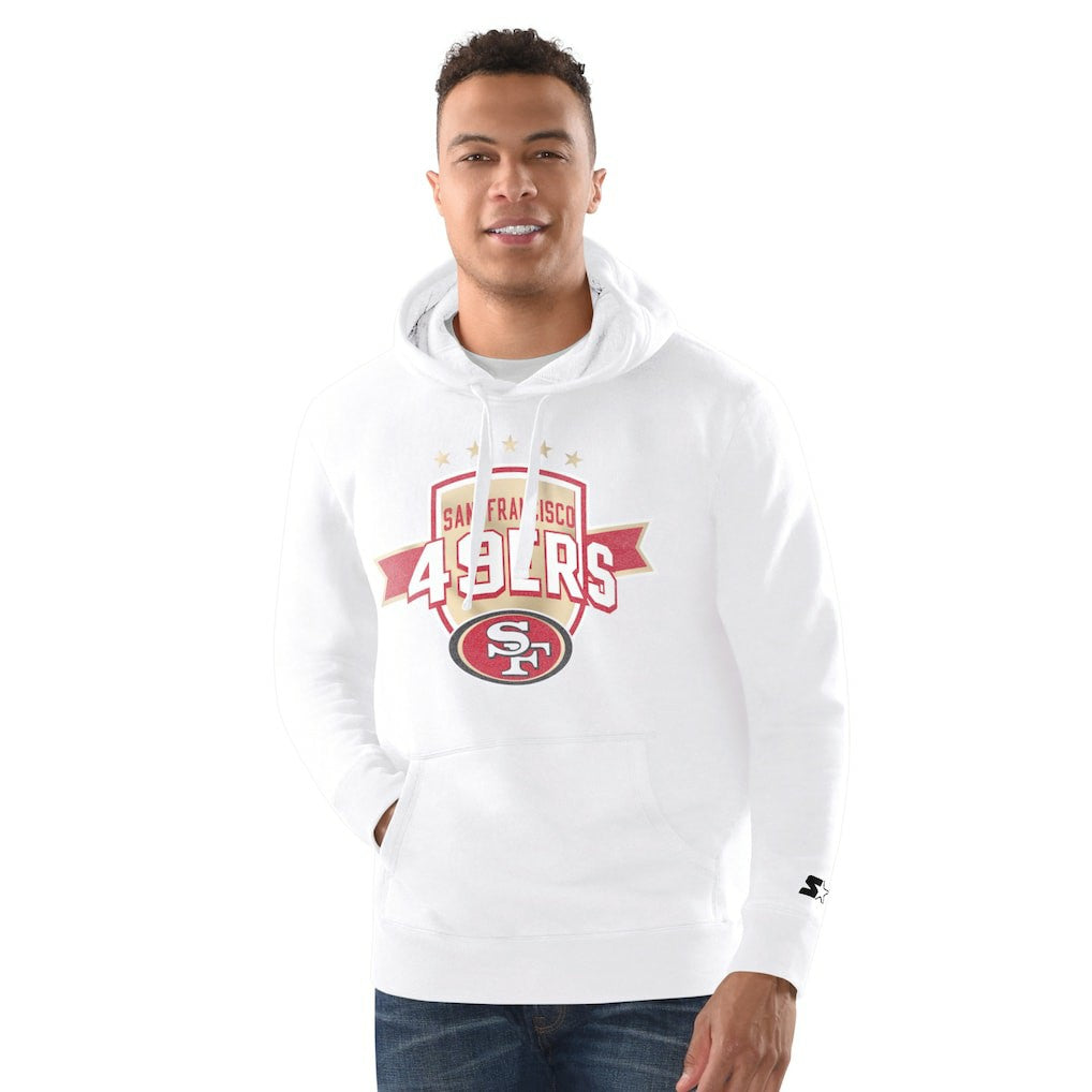 San Francisco 49ers Starter Vintage Pullover Hoodie White | NFL