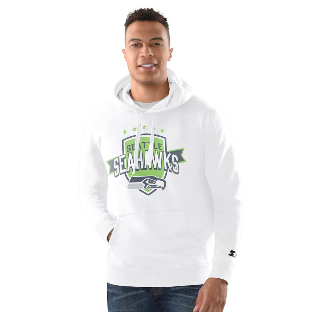 Seattle Seahawks Starter Vintage Pullover Hoodie White | NFL