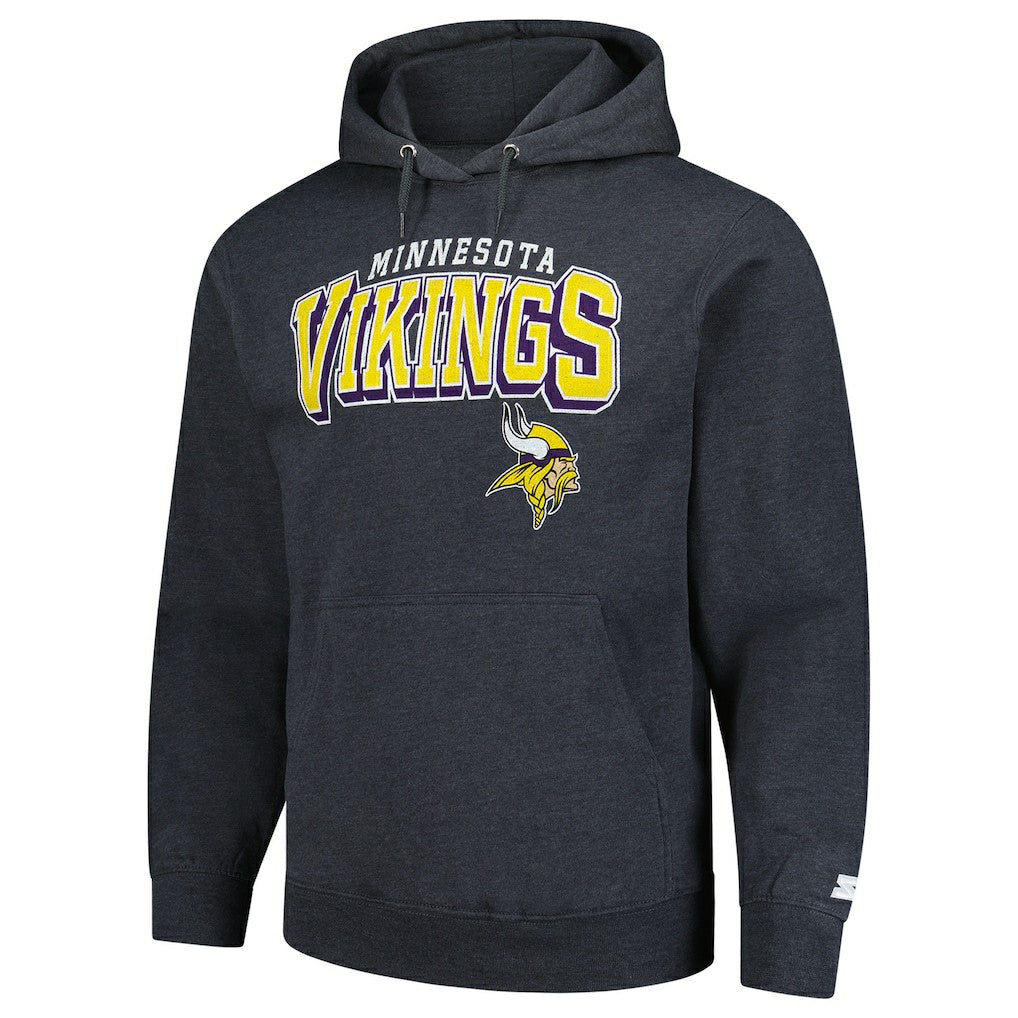 Minnesota Vikings Starter Vintage Pullover Hoodie Charcoal | NFL
