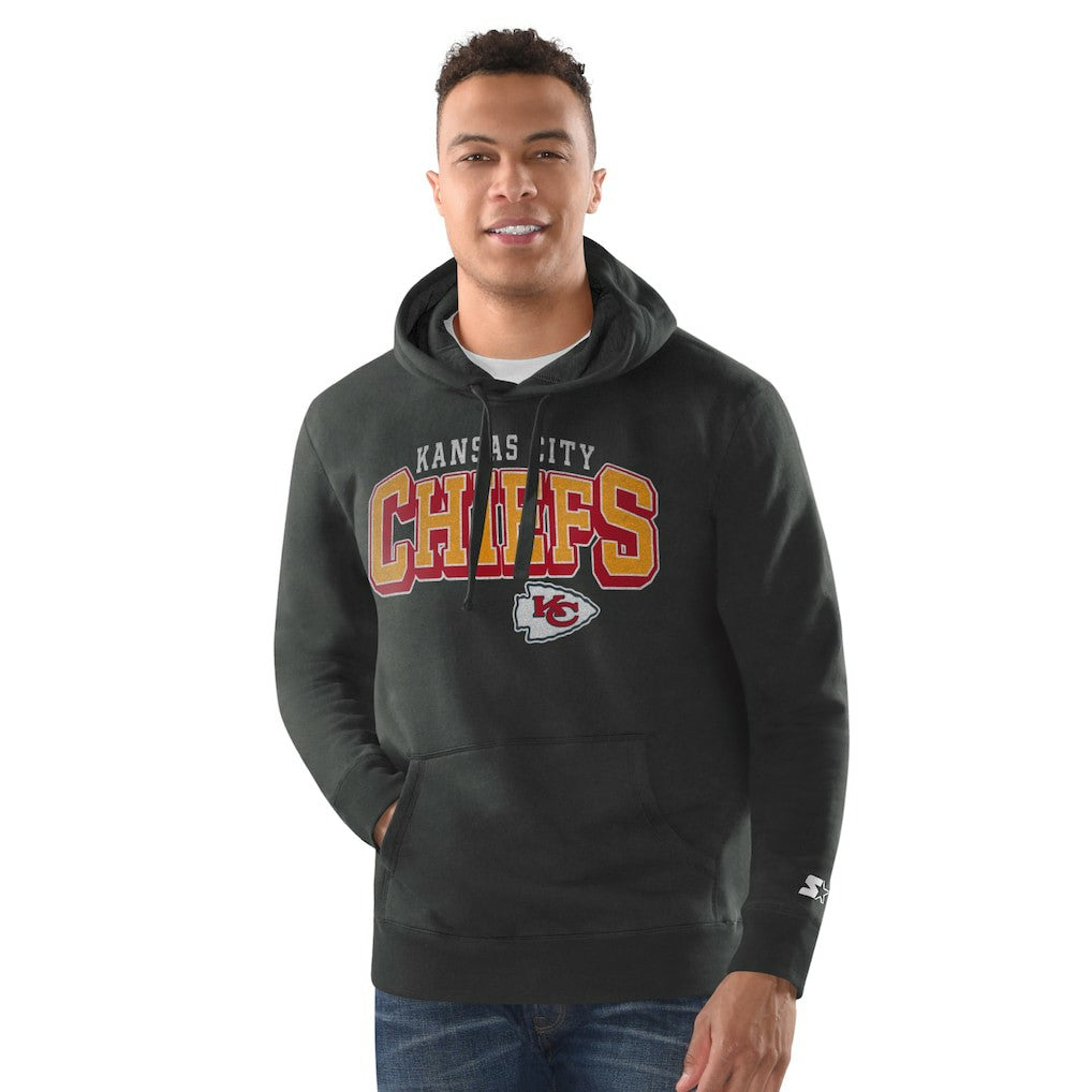 Kansas City Chiefs Starter Vintage Pullover Hoodie Charcoal | NFL