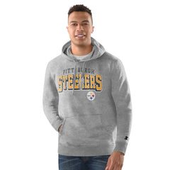 Pittsburgh Steelers Starter Vintage Pullover Hoodie Heather Gray | NFL