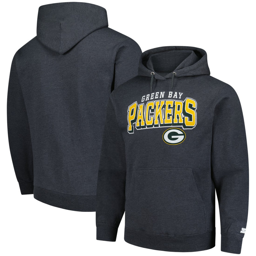 Green Bay Packers Starter Vintage Pullover Hoodie Charcoal | NFL