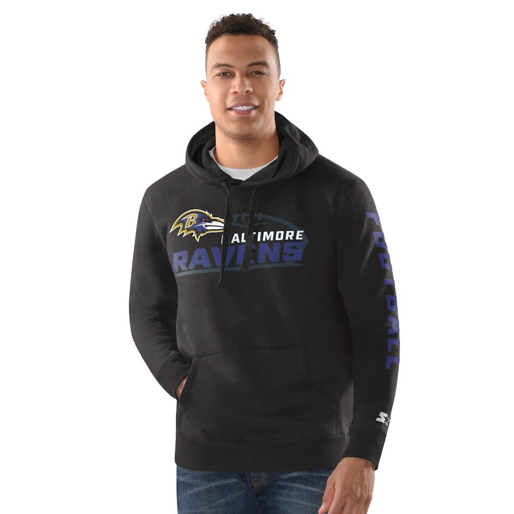 Baltimore Ravens Starter Vintage Pullover Hoodie Black | NFL