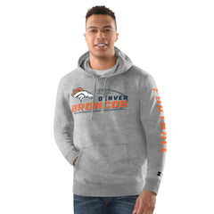 Denver Broncos Starter Vintage Pullover Hoodie Heather Gray | NFL