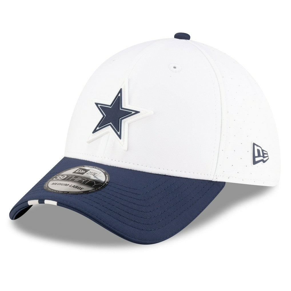 Dallas Cowboys New Era 2025 NFL Training Camp 39THIRTY Flex Hat White/Navy | NFL