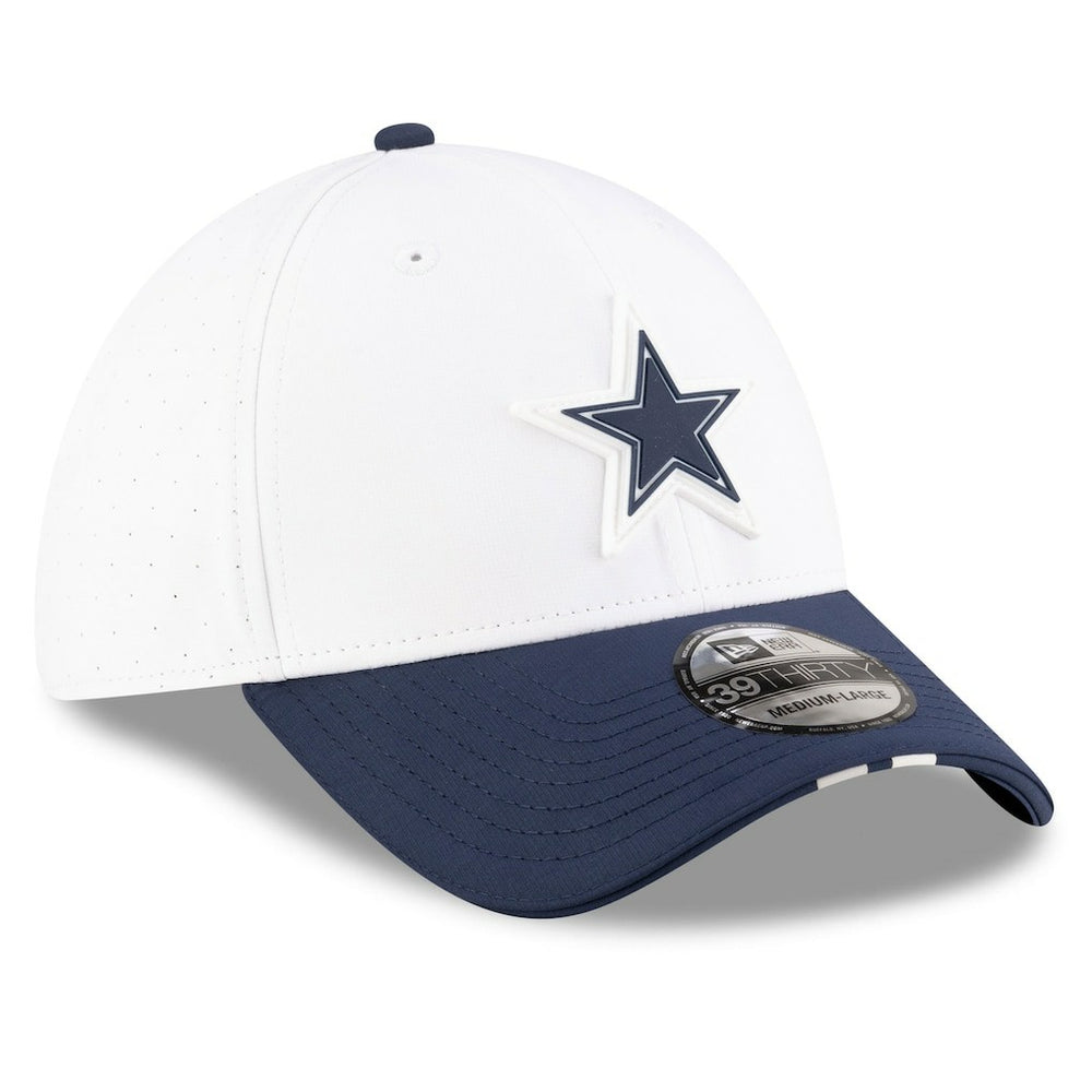 Dallas Cowboys New Era 2025 NFL Training Camp 39THIRTY Flex Hat White/Navy | NFL
