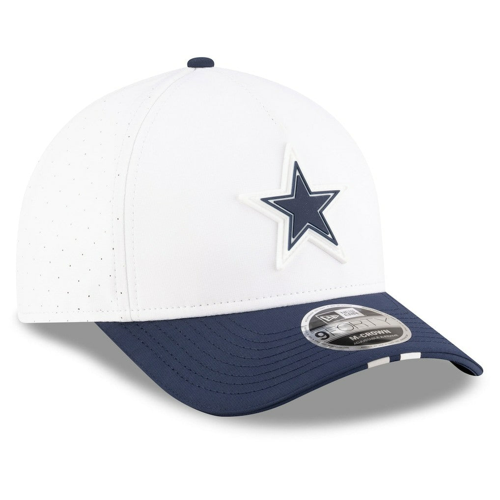 Dallas Cowboys New Era 2025 NFL Training Camp A-Frame 9FORTY Adjustable Hat White/Navy | NFL