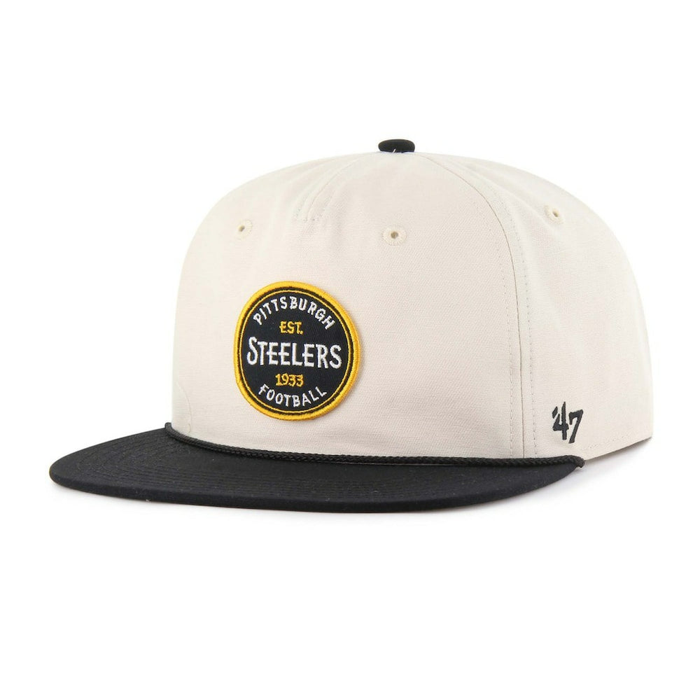 Pittsburgh Steelers '47 Payson Captain Adjustable Hat Natural | 47 brand
