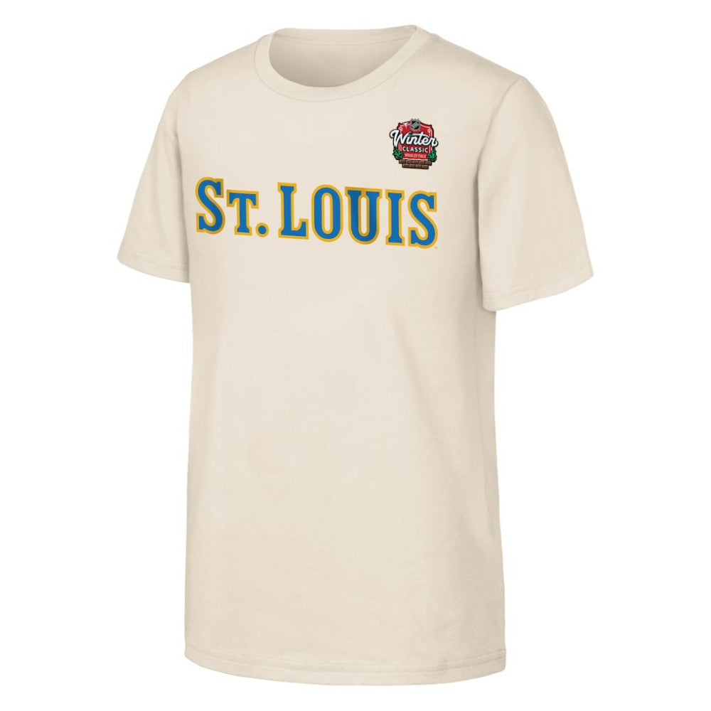 St. Louis Blues Youth 2025 NHL Winter Classic Primary Logo T-Shirt - Tan - NHL