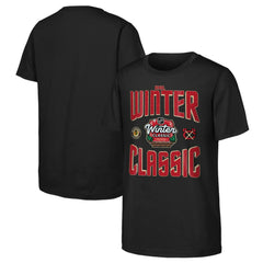 Chicago Blackhawks Youth 2025 NHL Winter Classic Game Day T-Shirt - Black - NHL