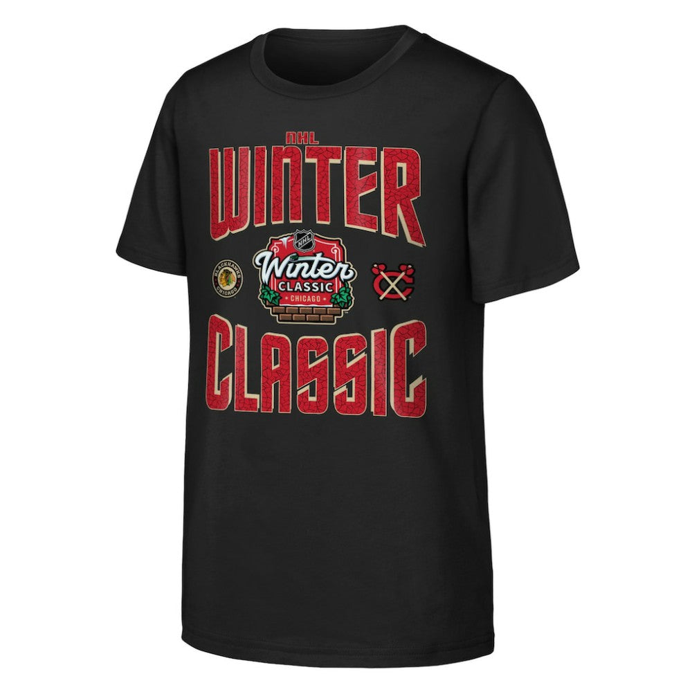 Chicago Blackhawks Youth 2025 NHL Winter Classic Game Day T-Shirt - Black - NHL