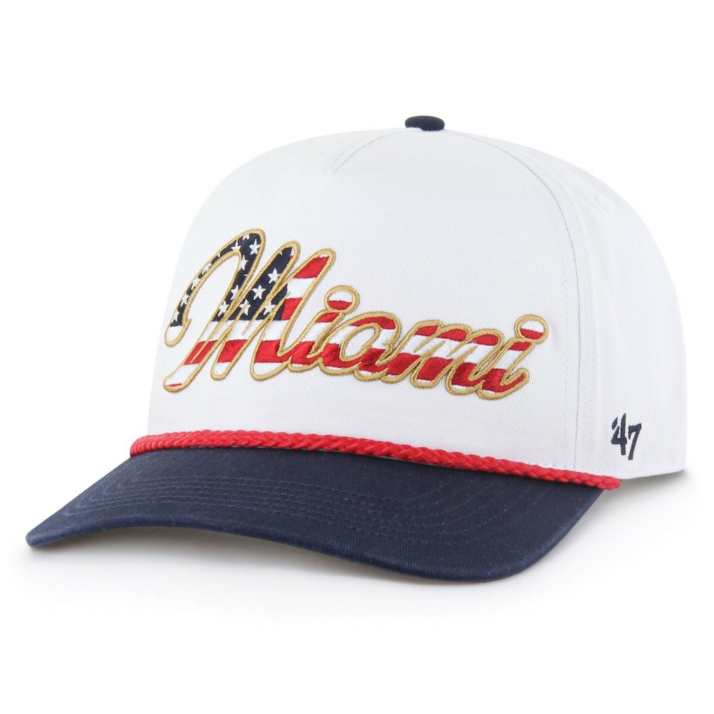 Miami Dolphins '47 Patriotic Overhand Hitch Adjustable Hat White | 47 brand