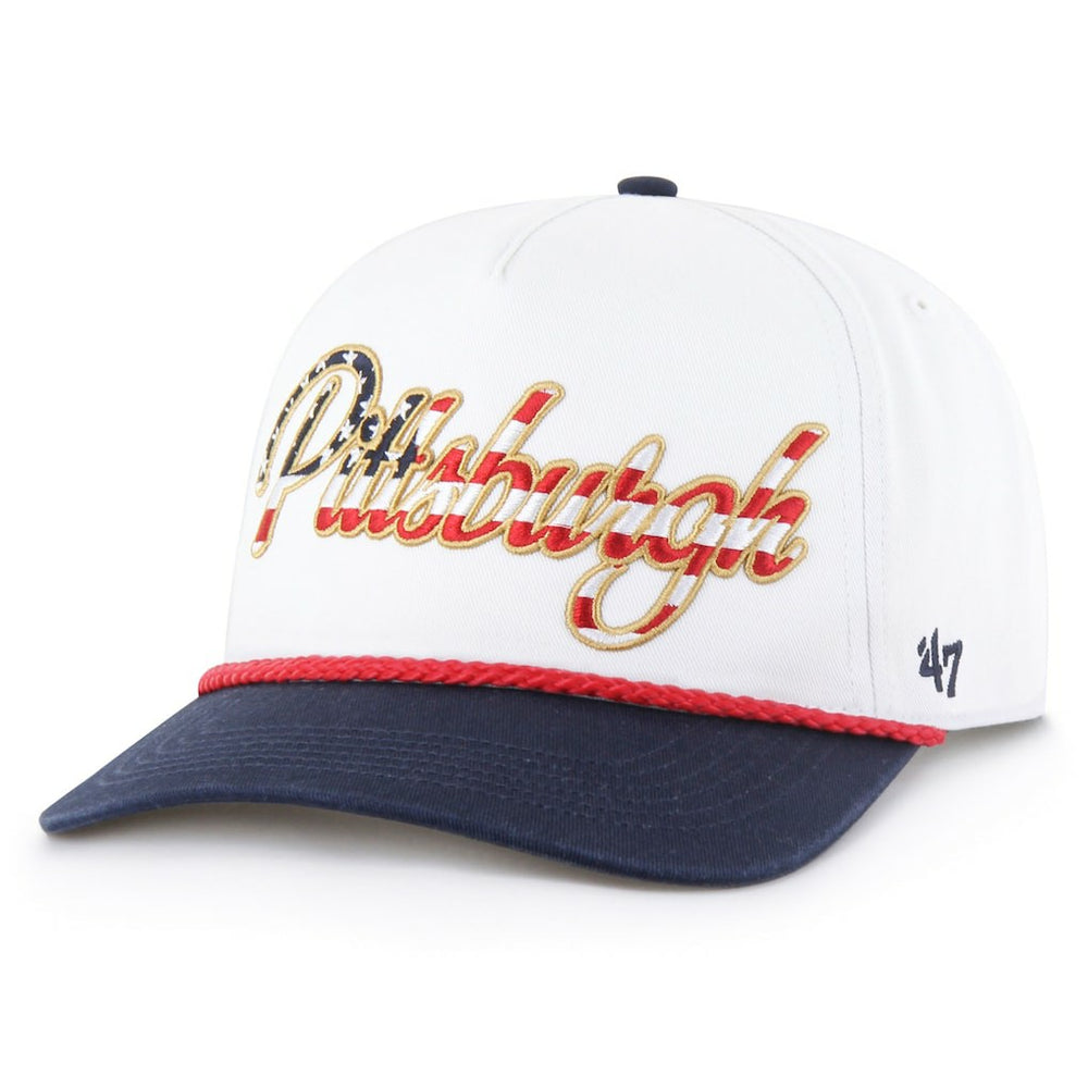Pittsburgh Steelers '47 Patriotic Overhand Hitch Adjustable Hat White | 47 brand