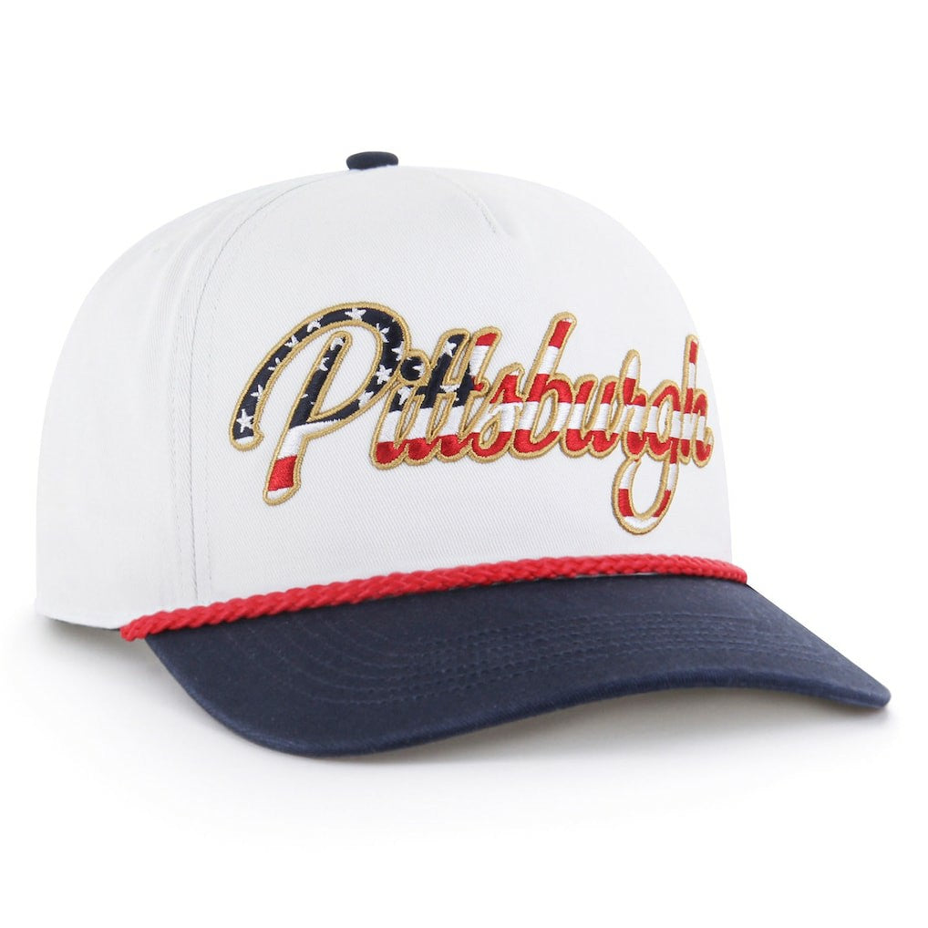 Pittsburgh Steelers '47 Patriotic Overhand Hitch Adjustable Hat White | 47 brand
