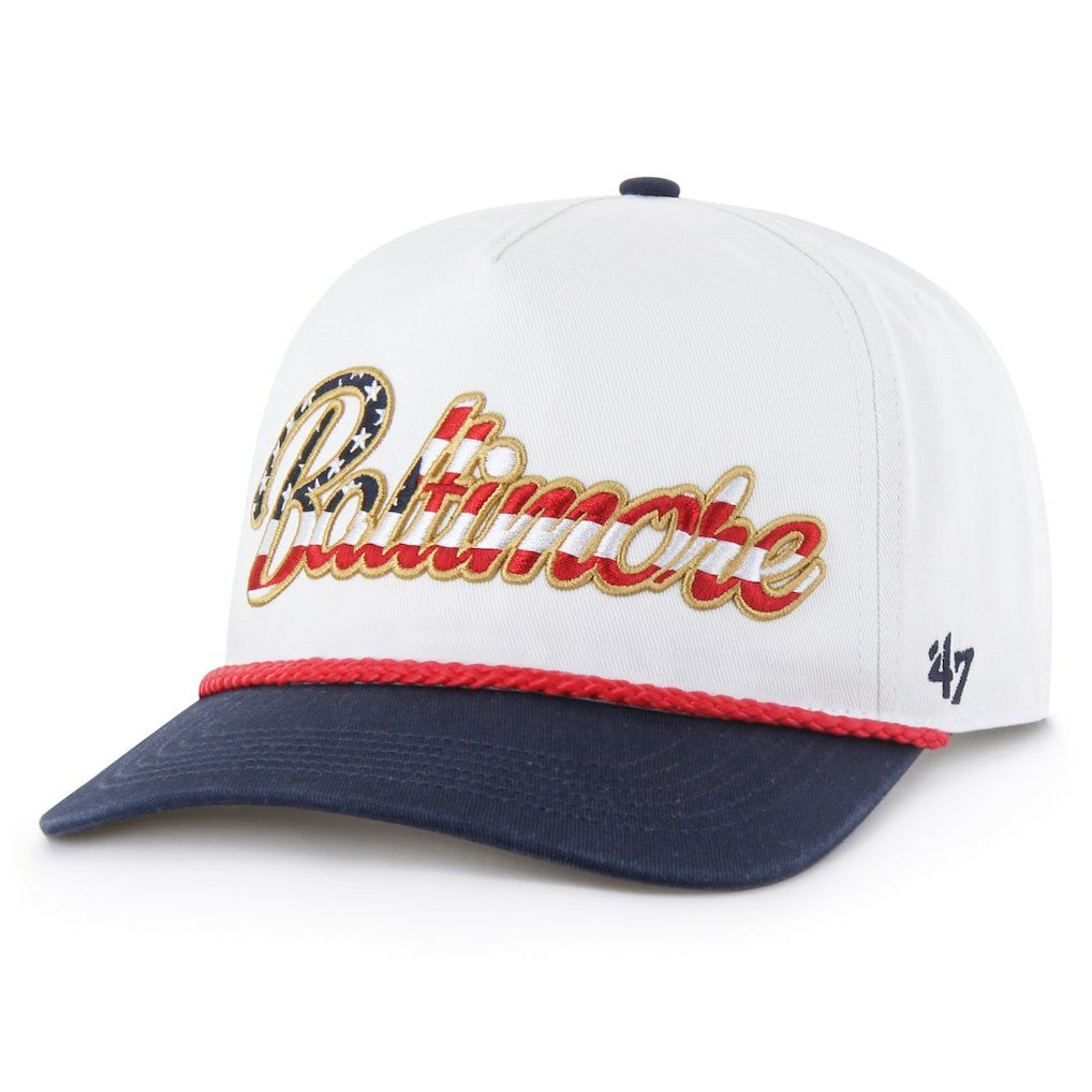 Baltimore Ravens '47 Patriotic Overhand Hitch Adjustable Hat White | 47 brand