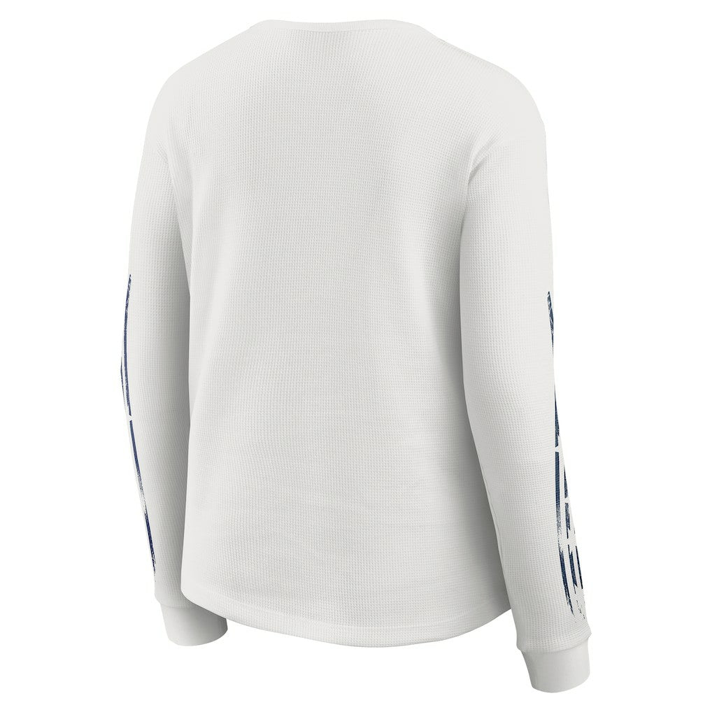 Dallas Cowboys WEAR by Erin Andrews Women's Graphic Waffle Long-Sleeve T-Shirt White | NFL