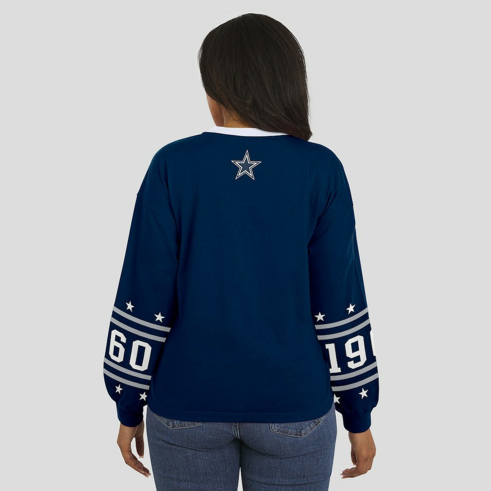 Dallas Cowboys WEAR by Erin Andrews Women's Sport Long-Sleeve T-Shirt Navy | NFL