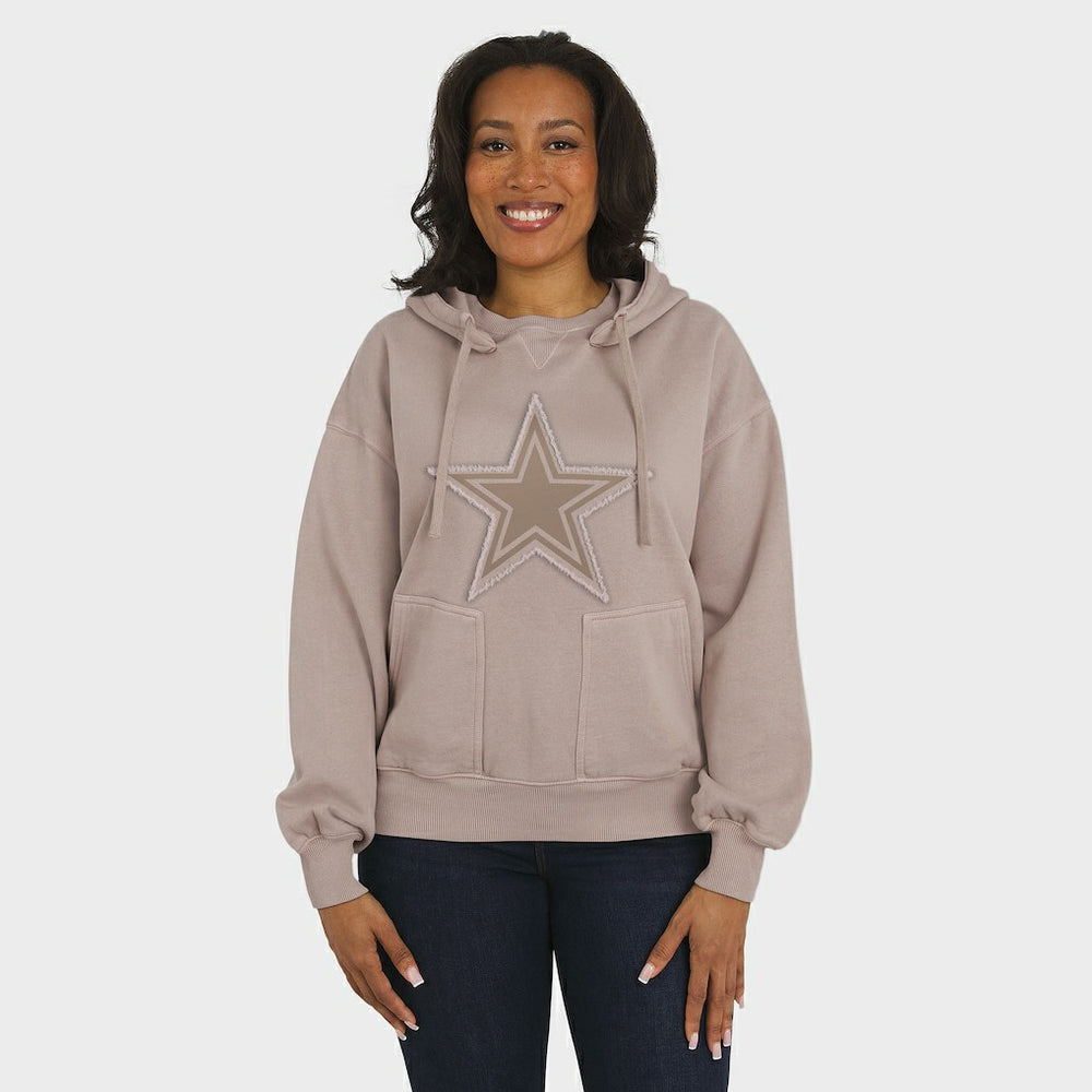 Dallas Cowboys WEAR by Erin Andrews Women's Washed Pullover Crewdie Tan | NFL