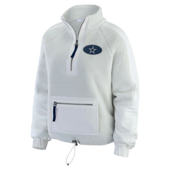 Dallas Cowboys WEAR by Erin Andrews Women's Polar Fleece Half-Zip Jacket White | NFL
